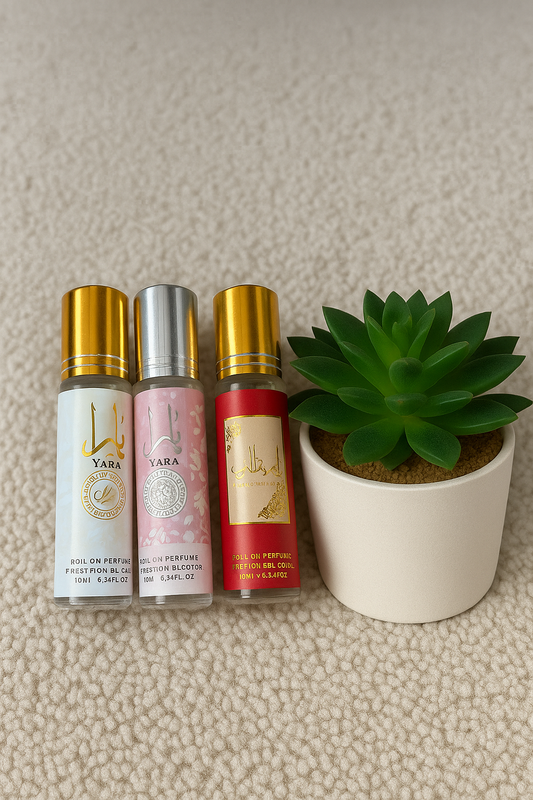 TRIO (Deux Yara 10 ml et Arameet Al Arab 10 ml Parfum Roll On)